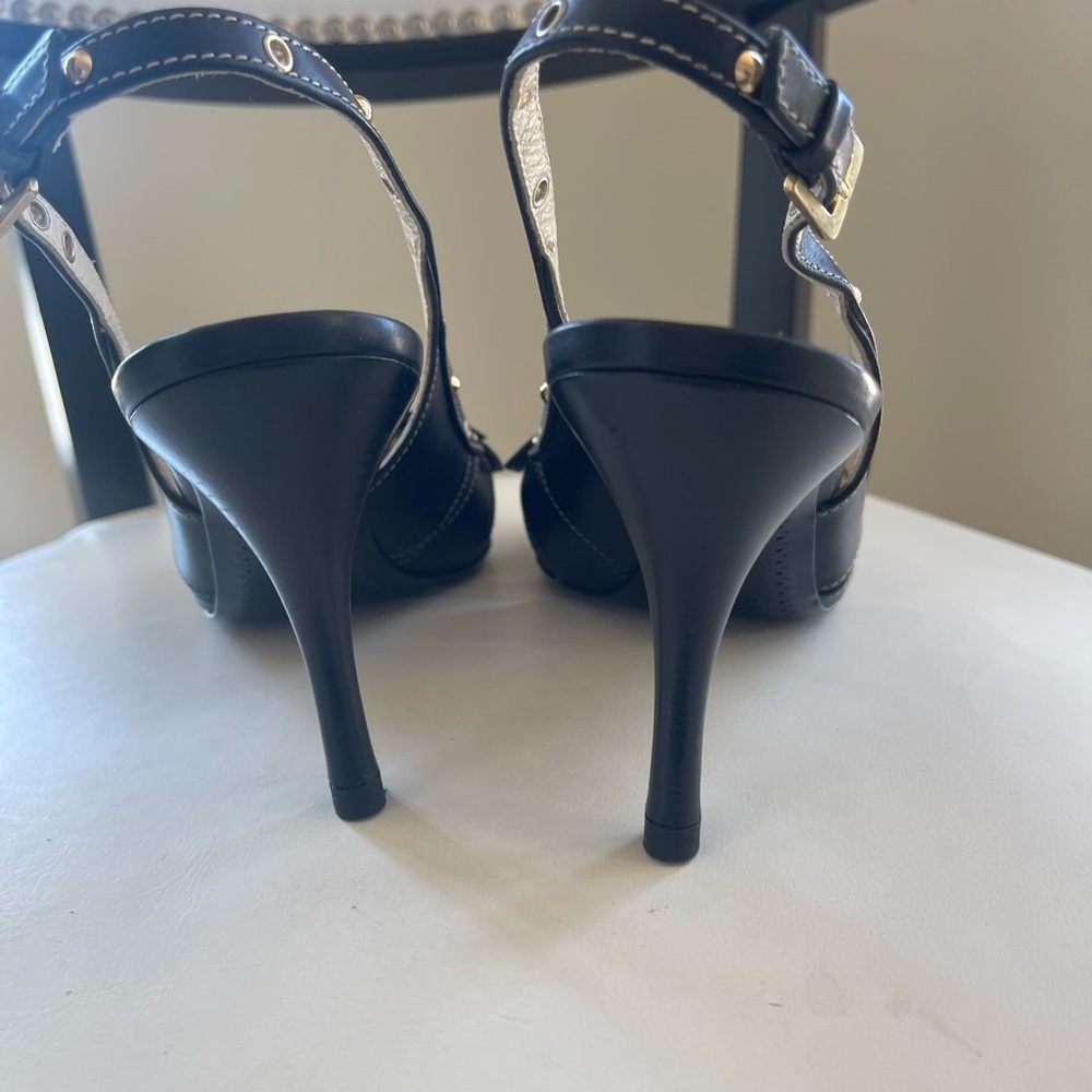 VINTAGE SERGIO ROSSI Black Slingback Heels - Picture 6 of 10
